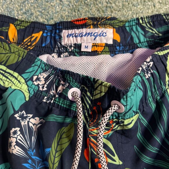 Tropical Print Swim Trunks - Picture 2 of 4
